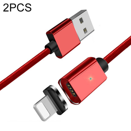 2 PCS ESSAGER Smartphone Fast Charging and Data Transmission Magnetic Cable with 8 Pin Magnetic Head, Cable Length: 1m(Red)-garmade.com