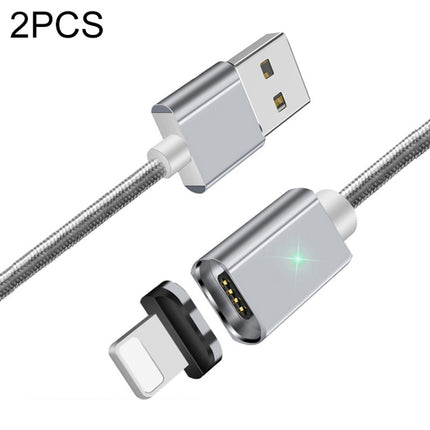 2 PCS ESSAGER Smartphone Fast Charging and Data Transmission Magnetic Cable with 8 Pin Magnetic Head, Cable Length: 1m(Silver)-garmade.com