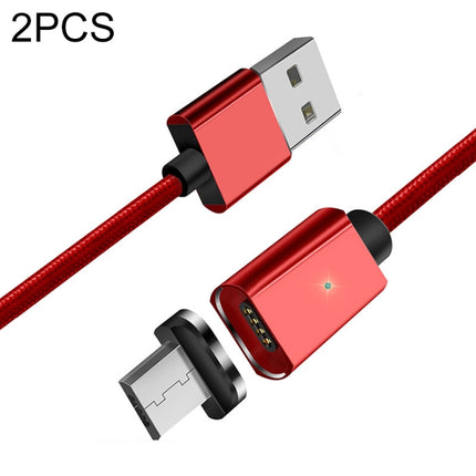 2 PCS ESSAGER Smartphone Fast Charging and Data Transmission Magnetic Cable with Micro USB Magnetic Head, Cable Length: 2m(Red)-garmade.com