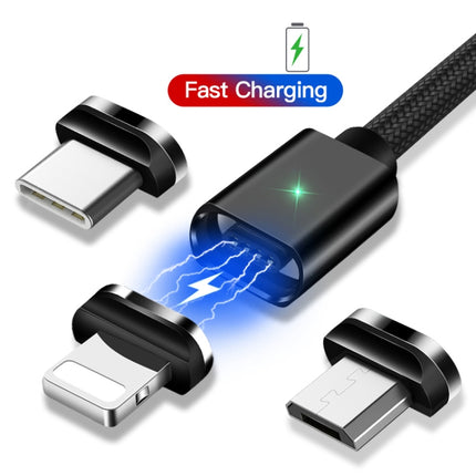 2 PCS ESSAGER Smartphone Fast Charging and Data Transmission Magnetic Cable with USB-C / Type-C Magnetic Head, Cable Length: 1m(Black)-garmade.com