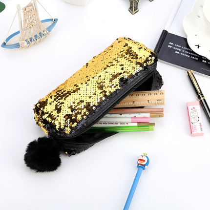 3 PCS Reversible Sequin Pencil Case for Girls School Supplies Super Big Stationery Gift Magic Makeup Bag(Mixed Color+Silver)-garmade.com