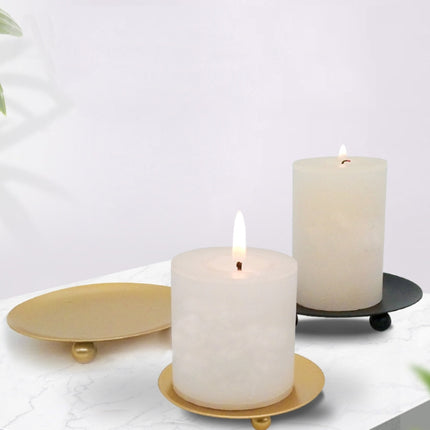 6 PCS European Romantic Iron Geometric Candle Holder Table Decoration, Size: Small(Black)-garmade.com