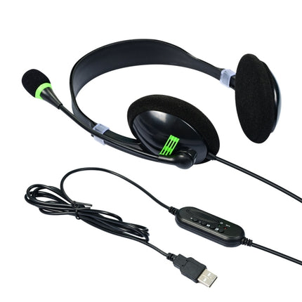 Computer USB Interface Headphone Aviation Headset with Microphone-garmade.com