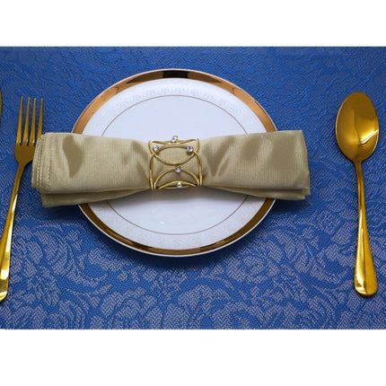 6 PCS CJK1019 Three-Dimensional Diamond-Studded Napkin Buckle Hotel Table Wedding Banquet Accessories(Golden)-garmade.com