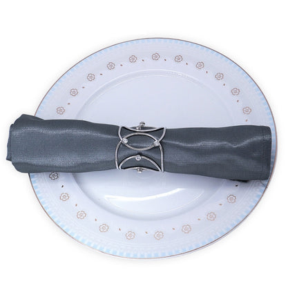 6 PCS CJK1019 Three-Dimensional Diamond-Studded Napkin Buckle Hotel Table Wedding Banquet Accessories(Silver)-garmade.com