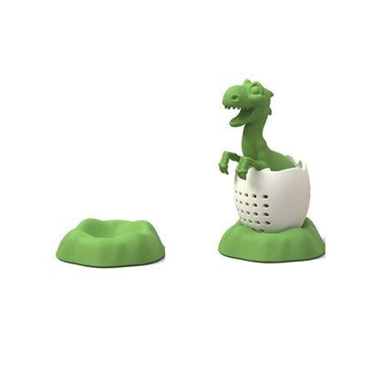 2 PCS Dinosaur Baby Silicone Tea Strainer(Lucky Green)-garmade.com