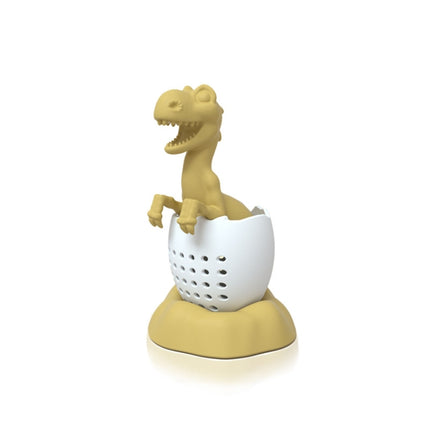 2 PCS Dinosaur Baby Silicone Tea Strainer(Candlelight Yellow)-garmade.com