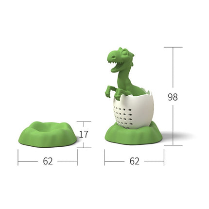 2 PCS Dinosaur Baby Silicone Tea Strainer(Lucky Green)-garmade.com