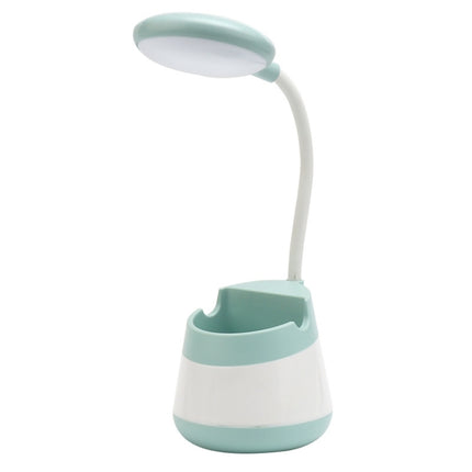 USB Charging LED Desk Light Eye Protection Lamp with Pen Holder and Phone Holder(CS276-1 Green)-garmade.com
