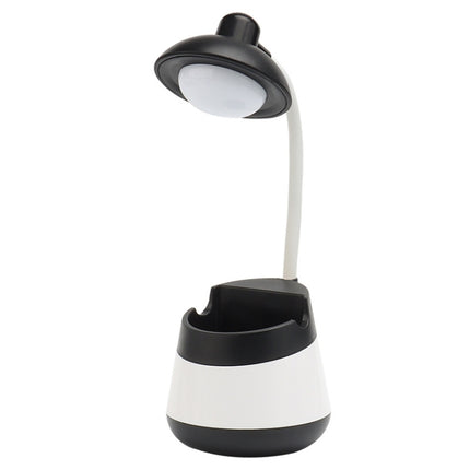 USB Charging LED Desk Light Eye Protection Lamp with Pen Holder and Phone Holder(CS276-4 Black)-garmade.com