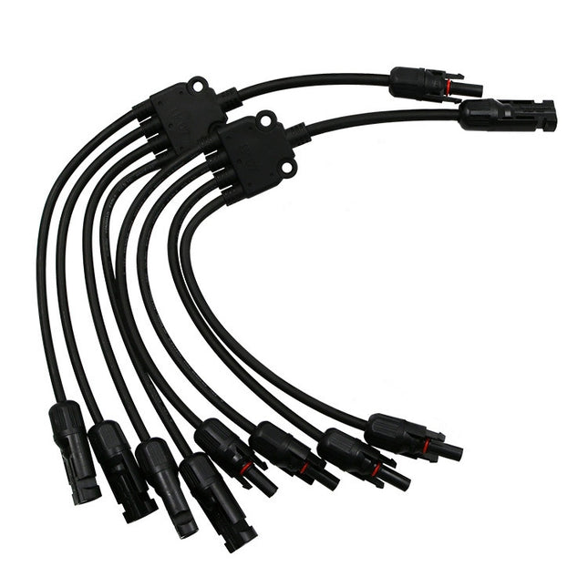 1 Pair MC4 Five-way Y Type MC4 Photovoltaic Connector Solar Branch Connector Solar Panel Male And Female Plug Accessories-garmade.com