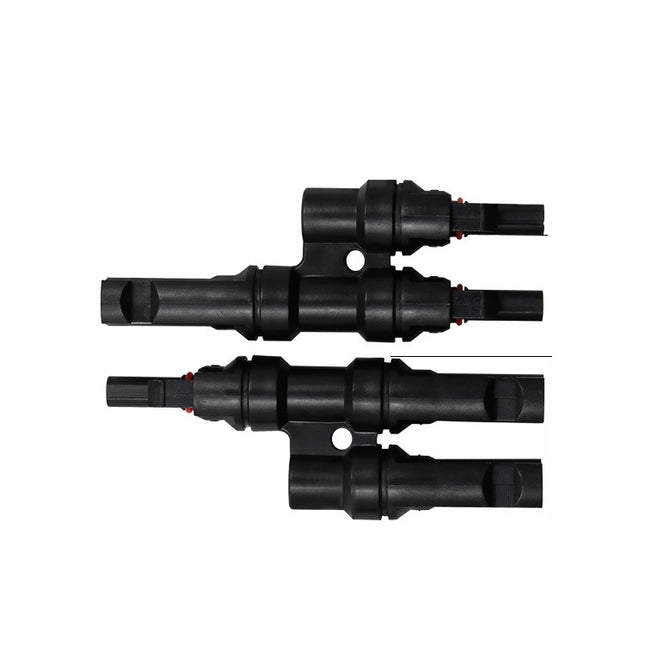 1 Pair MC4 Three-way T Type MC4 Photovoltaic Connector Solar Branch Connector Solar Panel Male And Female Plug Accessories-garmade.com