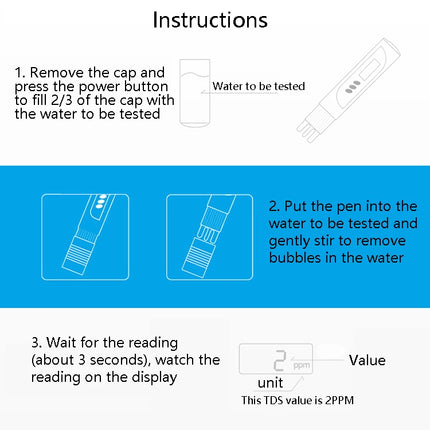 TDS Water Quality Test Pen Conductivity Temperature Detection Drinking Water Purifier Household Water Quality Detection Tool Instrument-garmade.com