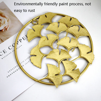 Home Living Room Iron Art Wall Hanging Gold Three-Dimensional Leaf Wall Hanging Decorative Painting(B)-garmade.com