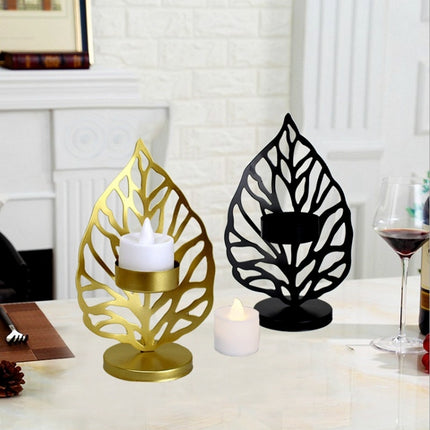 2 PCS Wrought Iron Candle Holder Living Room Desktop Decoration Ornaments(A Gold)-garmade.com