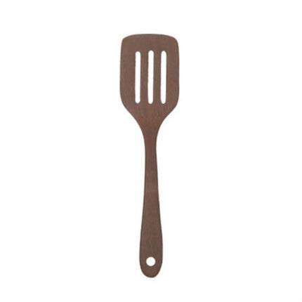 Long Handle Unpainted Chicken Wings Wooden Spatula Kitchen Utensils, Style:3 Square Curved Spade-garmade.com
