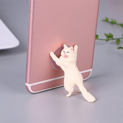 60 PCS Sucker Design Cute Cat Smartphone Holder(White)-garmade.com