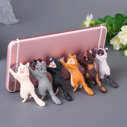 60 PCS Sucker Design Cute Cat Smartphone Holder(Gray)-garmade.com