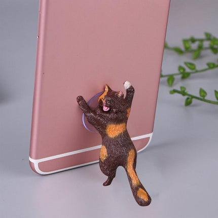 60 PCS Sucker Design Cute Cat Smartphone Holder(Brown orange)-garmade.com