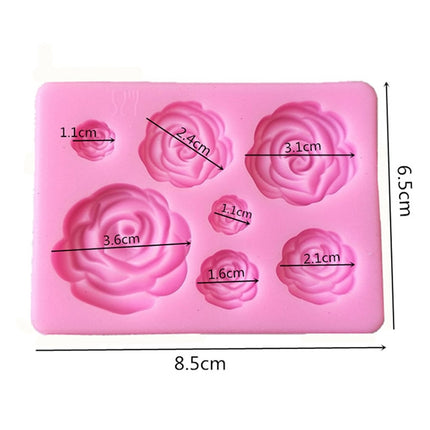 2 PCS DIY Handmade Soap Chocolate Fondant Baking Mold 3D Rose Flower Cake Decoration Silicone Mold(Gray)-garmade.com