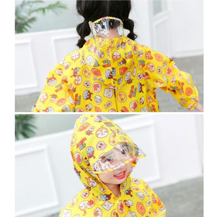 Children Raincoat With Schoolbag Seat And Poncho Rain Gear, Size:M(Yellow)-garmade.com