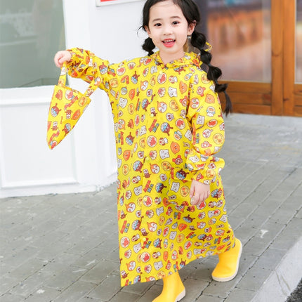 Children Raincoat With Schoolbag Seat And Poncho Rain Gear, Size:XL(Yellow)-garmade.com