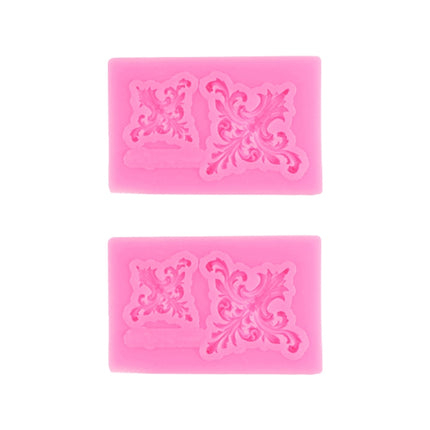 2 PCS Fondant Cake Silicone Mold Hollow Embossed Border Frame Retro Photo Frame Mould(2nd 17-150)-garmade.com