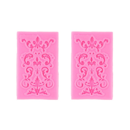 2 PCS Fondant Cake Silicone Mold Hollow Embossed Border Frame Retro Photo Frame Mould( 7th 17-113)-garmade.com