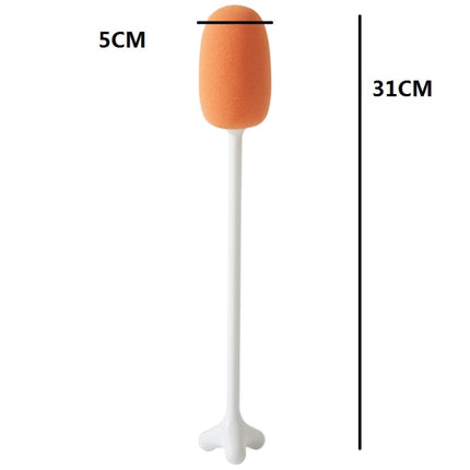 3 PCS Long Handle Vertical Cup Brush Baby Bottle Sponge Cleaning Brush, Length: 31cm(White)-garmade.com
