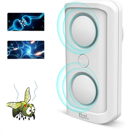 BG302 Dual-Speaker Intelligent Frequency Conversion Mosquito Repellent Ultrasonic Insect Repellent, Product specifications: US Plug 110V(White)-garmade.com