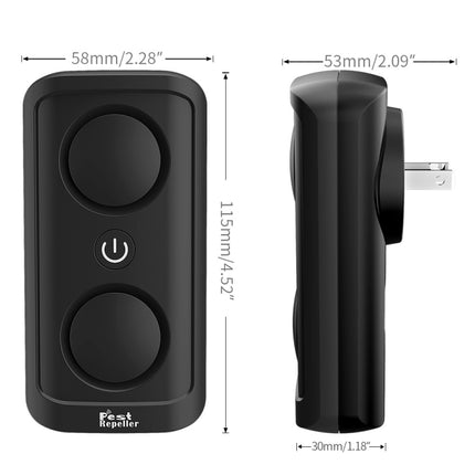 BG302 Dual-Speaker Intelligent Frequency Conversion Mosquito Repellent Ultrasonic Insect Repellent, Product specifications: EU Plug 220V(Black)-garmade.com
