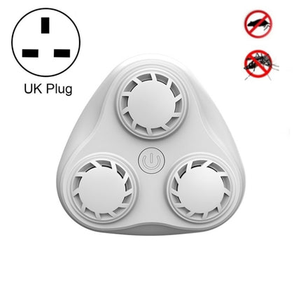 BG310 3-Horn Ultrasonic Automatic Frequency Conversion Mouse Repeller/Insect Repellent/Mosquito Repellent, Product specifications: UK Plug 220V(White)-garmade.com
