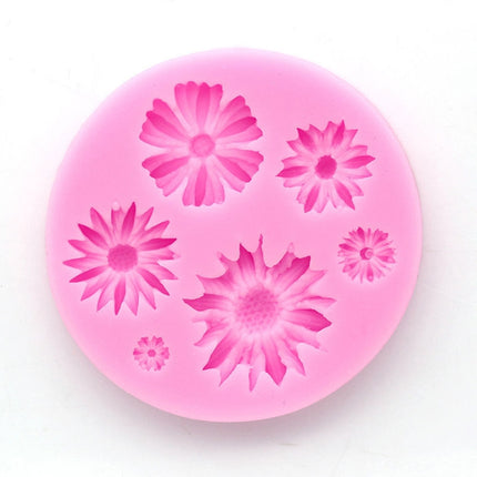 2 PCS 3D Flower Silicone Molds Fondant Craft Cake Candy Chocolate Ice Pastry Baking Tool(Pink)-garmade.com