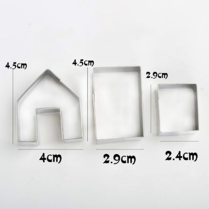 5 PCS Christmas Gingerbread House Biscuit Cutter Set Stainless Steel Cookie Mould(BXG6254)-garmade.com