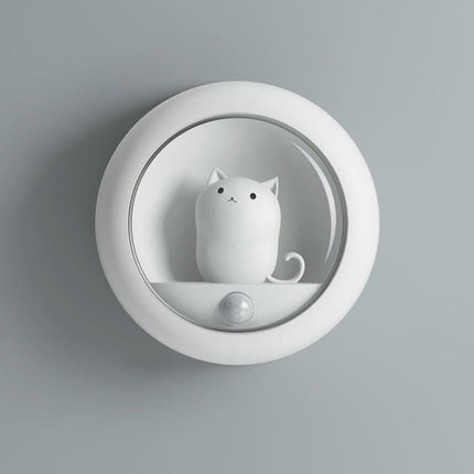 DZ-K610 Human Body Induction Night Light Cute Pet Bedroom Atmosphere Light USB Cabinet Wall Lamp(White)-garmade.com