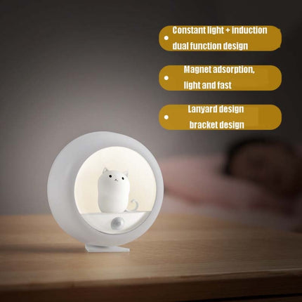 DZ-K610 Human Body Induction Night Light Cute Pet Bedroom Atmosphere Light USB Cabinet Wall Lamp(Pink)-garmade.com