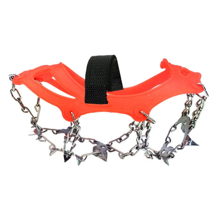 Outdoor 18-Tooth 430 Stainless Steel Crampons Snow Hiking Shoes Spikes Non-Slip Shoe Covers，SIze: M (Orange)-garmade.com