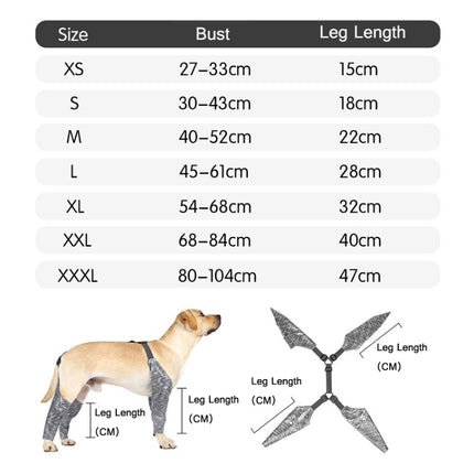 Dog Outdoor Four-Legged Pants Pet Waterproof & Dirt-Proof Sling Leg Cover, Size: XXL(Gray)-garmade.com