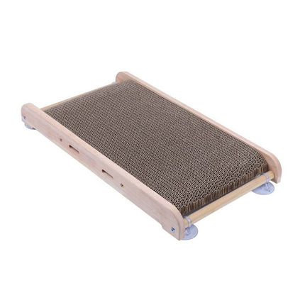 Solid Wood Vertical Cat Claw Board Corrugated Sofa Anti-Scratch Cat Toy(Primary Color)-garmade.com