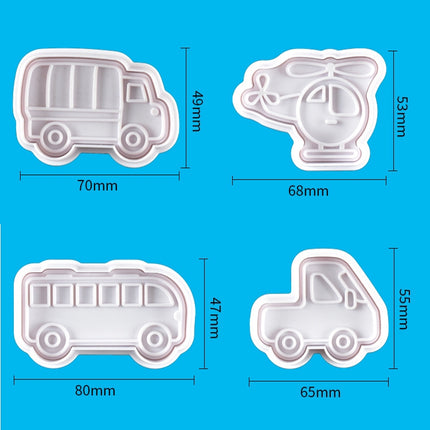 3 Sets Plastic Decorative Biscuit Mold Transportation Tool Series Biscuit Spring Mold(A)-garmade.com