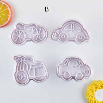 3 Sets Plastic Decorative Biscuit Mold Transportation Tool Series Biscuit Spring Mold(B)-garmade.com