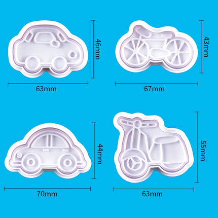 3 Sets Plastic Decorative Biscuit Mold Transportation Tool Series Biscuit Spring Mold(B)-garmade.com