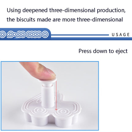 3 Sets Plastic Decorative Biscuit Mold Transportation Tool Series Biscuit Spring Mold(B)-garmade.com