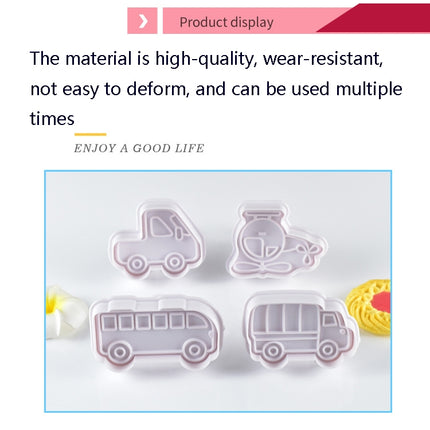 3 Sets Plastic Decorative Biscuit Mold Transportation Tool Series Biscuit Spring Mold(B)-garmade.com