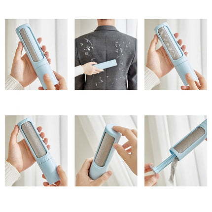 Portable Mini Electrostatic Hair Remover Rotary Cylinder Clothing Hair Removal Brush(Blue)-garmade.com