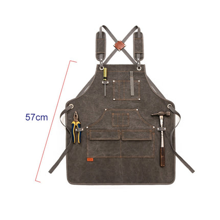 Canvas Apron Barber Roasting Cafe Gardening Woodworking Men And Women Canvas Work Clothes, Specification: For Children 57cm(Gray)-garmade.com