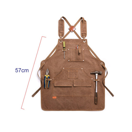 Canvas Apron Barber Roasting Cafe Gardening Woodworking Men And Women Canvas Work Clothes, Specification: For Children 57cm(Yellow)-garmade.com