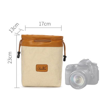S.C.COTTON Liner Bag Waterproof Digital Protection Portable SLR Lens Bag Micro Single Camera Bag Photography Bag, Colour: Beige L-garmade.com