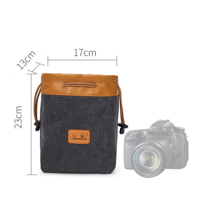 S.C.COTTON Liner Bag Waterproof Digital Protection Portable SLR Lens Bag Micro Single Camera Bag Photography Bag, Colour: Carbon Black L-garmade.com