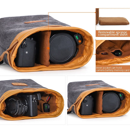 S.C.COTTON Liner Bag Waterproof Digital Protection Portable SLR Lens Bag Micro Single Camera Bag Photography Bag, Colour: Carbon Black L-garmade.com